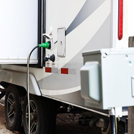 RVGUARD 30 Amp 25 Foot RV Power Extension Cord, Heavy Duty STW Cord with LED Power Indicator and Cord Organizer, 30 Amp Male Standard to 30 Amp Female Locking Connector, Black&Yellow, ETL Listed