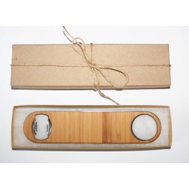 WUDN Solid Steel & Real Wood Professional Bottle Opener, Mahogany American Flag