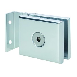 Rockwell Security Screw in Mini Hinge Door Mount Glass in Polished Chrome Finish Fits 1/4 Inch Glass Shower Doors for Residential Use