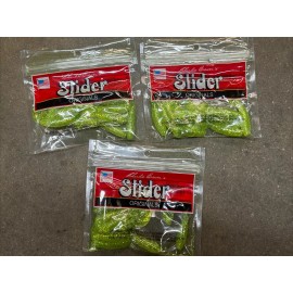 charlie brewer 3 packs charlie brewer sliders 2 inch crazy tails Chartreuse Glitter