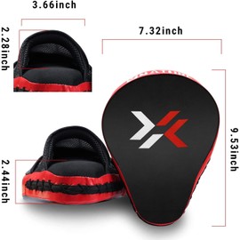 Xnature Boxing Equipment Punching Gloves Thai Pads Boxing Training Mitts Kickboxing Pad Punch Pad Boxing Mitts Punching Pad (Punching Mitts A pair Red)