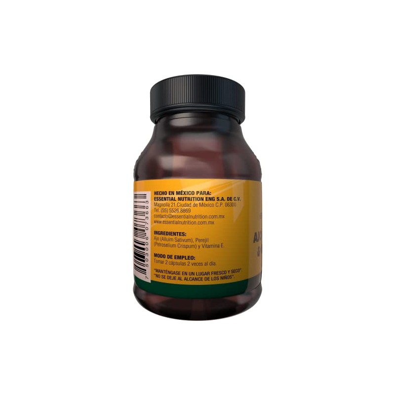 Essential Nutrition Garlic Vitamina Ajo Perejil Cápsulas 500