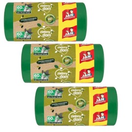 SARANTIS Bin Liners, 60 L, Pack of 18, Colourful, Durable, Food Waste, Unisex, Pack of 1