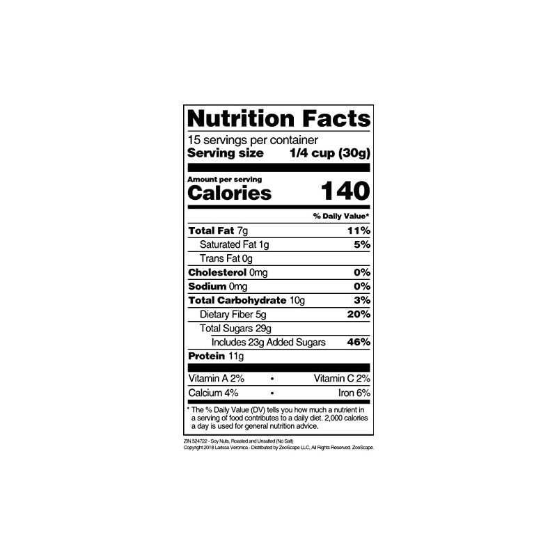 Soy Nuts, Roasted and Unsalted (No Salt) (16 oz, ZIN: