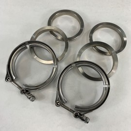 (2 pcs) of 3" I.D. Stainless Steel V-band Clamp & Flange Universal