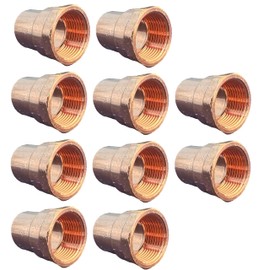 EZ-FLUID Plumbing (10 Pack) 1" C X FIP LF Copper Female Adapter Pressure Copper Fittings,Sweat Solder Connection for Residential,Commercial Copper Pipe.