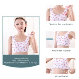 Girls Training Bra-Racerback Sports Seamless Bras, Teen Bra Comfort Seamless, Girls Bra with Removable Mini-A Cup Pad