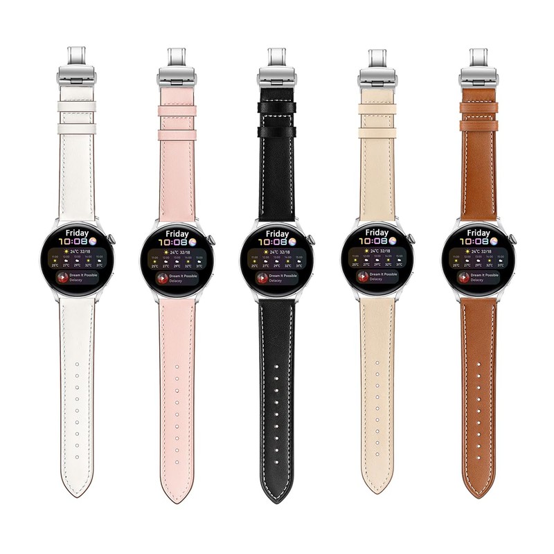 FAGWIG Genuine Leather Watch Band for Women Men Quick Release