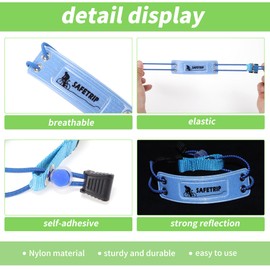 BULLSPANN Bicycle Reflective Band Elastic Reflective Tape Reflective Strips for Cycling Jogging Improved Visibility Flashing Sky Blue Pack of 1