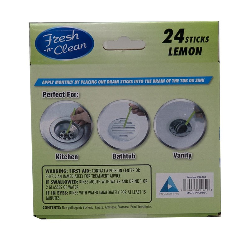Fresh & Clean Drain Sticks - Lemon - 24 Sticks,