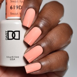 DND Gel Polish Set, Beige Nude Collection, UV/LED Gel Polish and Air Dry Nail Lacquer, Matching Chip-Free Polish Duo, 619 Sweet Apricot, 0.5 Fl Oz