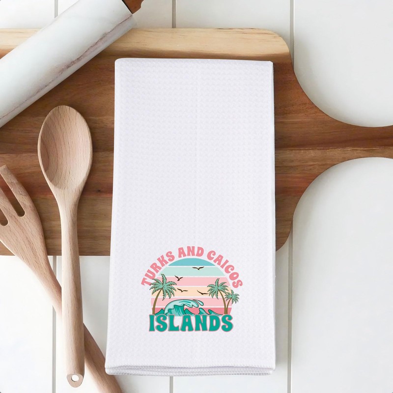 Turks and Caicos Kitchen Towel Tropical Trip Gift Beach Vacation