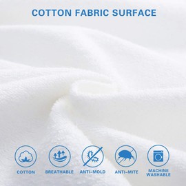 Bedecor Waterproof Mattress Cover 90 x 200 x 25 cm, with Zip, Mattress Protector 90 x 200 cm, Cotton, Elastic Anti-Mite Mattress Protector, Breathable Mattress Cover