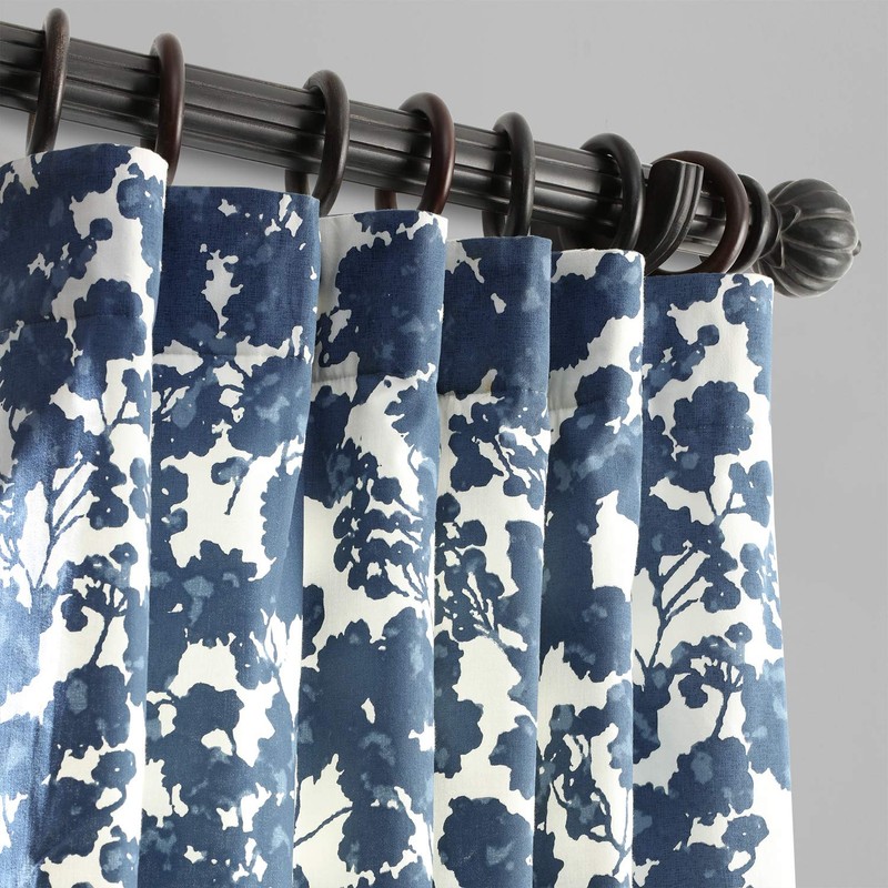 HPD Half Price Drapes PRTW-D48-108 Printed Cotton Twill Curtain (1
