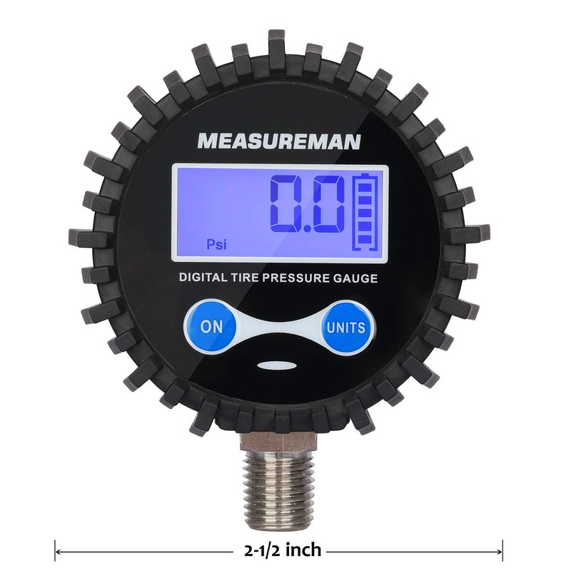 MEASUREMAN 2-1/2" Dial Size Digital Air Pressure Gauge with 1/4''