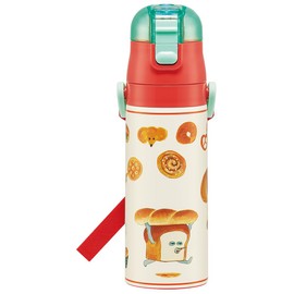 Skater SDC4-A Children's Stainless Steel Water Bottle, Direct Drinking, 16.5 fl oz (470 ml), Bread Load, Lightweight Type, For Cold Insulation, Sports Bottle, Cute, For Kids