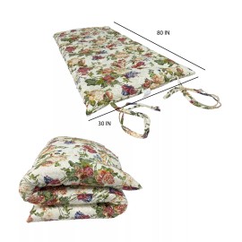 Danfuton Japanese Floor Rolling Mattress, Shikifuton 3 x 30 x 80 Big Roses