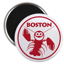 CafePress Boston Kids Lobster Magnet 2.25" Round Magnet, Refrigerator Magnet