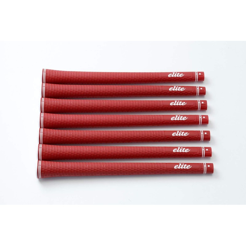 elitegrips SX38 Golf Grips, 7 Pack Classic Red, No Backline
