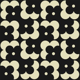 Fiula Peel and Stick Wallpaper Geometric Boho Wallpaper Black Beige Contact Paper 393 "x17.3 Self-Adhesive Vintage for Bedroom Waterproof Removable Shelf Liner Decal Vinyl Roll