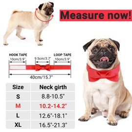 Segarty Dog Bow Ties for Small Medium Dogs, Adjustable Red Bowtie Collar, Durable Cat Neck Tie Tuxedo Comfortable Cotton Girl Pets Grooming Accessories for Formal Wedding Holiday Birthday Valentines