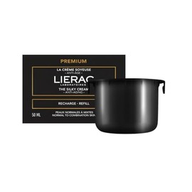 Lierac El recambio de crema sedosa: corrige todos los signos del envejecimiento de la crema facial con niacinamida y ácido hialurónico, hidrata, reafirma y suaviza la piel, recarga - tarro de 1.7 fl oz