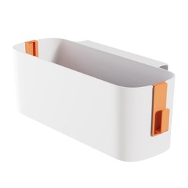 thirei Hanging Bed Organiser, Hanging Bed Organiser Storage Basket, Robust Bedside Table Caddy, Hanging Baskets with 2 Removable Hooks, for Family, Dorm, Office, Orange