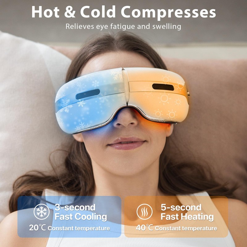 Aspria Eye Massager with Dual Hot and Cold Therapy, Vibration,