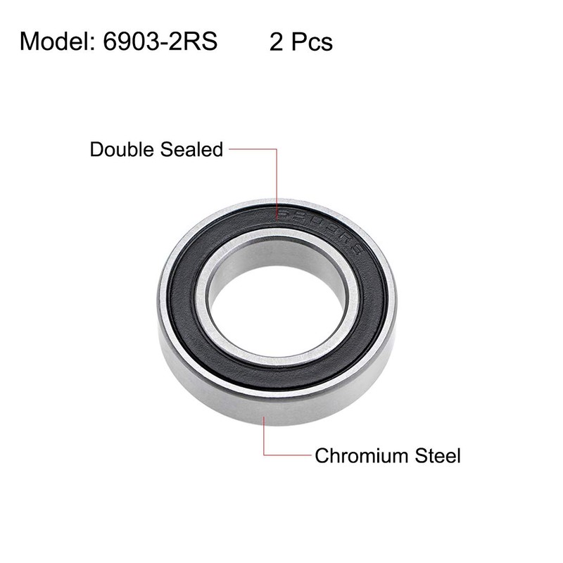 sourcing map 2STK 6903-2RS Deep Groove Ball Bearing Deep Groove