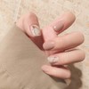 24 Pcs Nail Tips, Sweet and Cute Dream Khaki, Half-dyed
