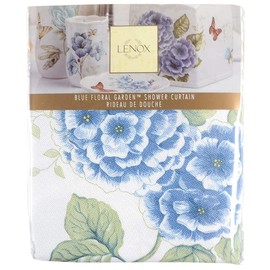 Lenox Butterfly Meadow Blue 72" X 72" Cloth Shower Curtain