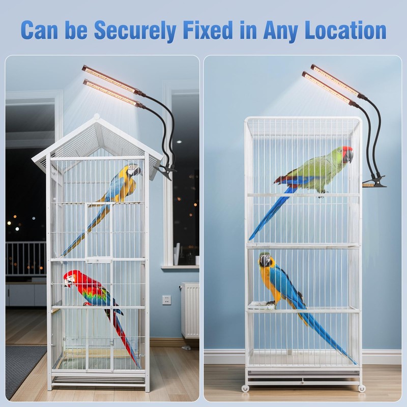 Bird Lighting Bird Cage Light Fixture Combo Kit Full Spectrum