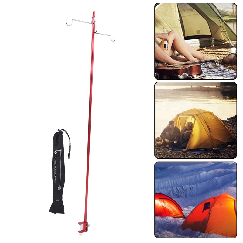 Folding Lamp Pole Aluminum Alloy Multi Function Camping Lantern Stand