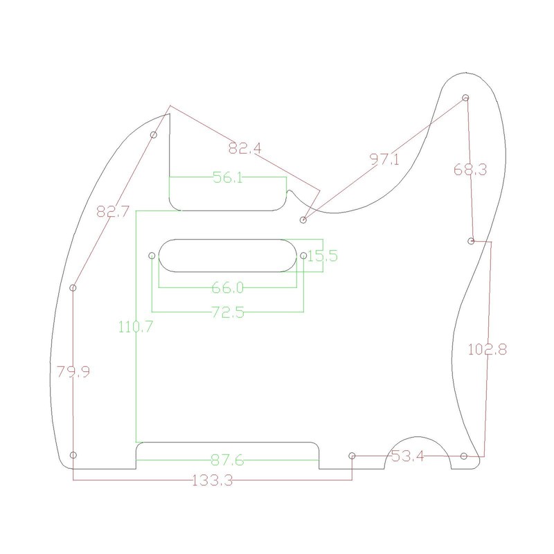 Musiclily 8 Hole Tele Pickguard for American/Mexican Made Fender Standard