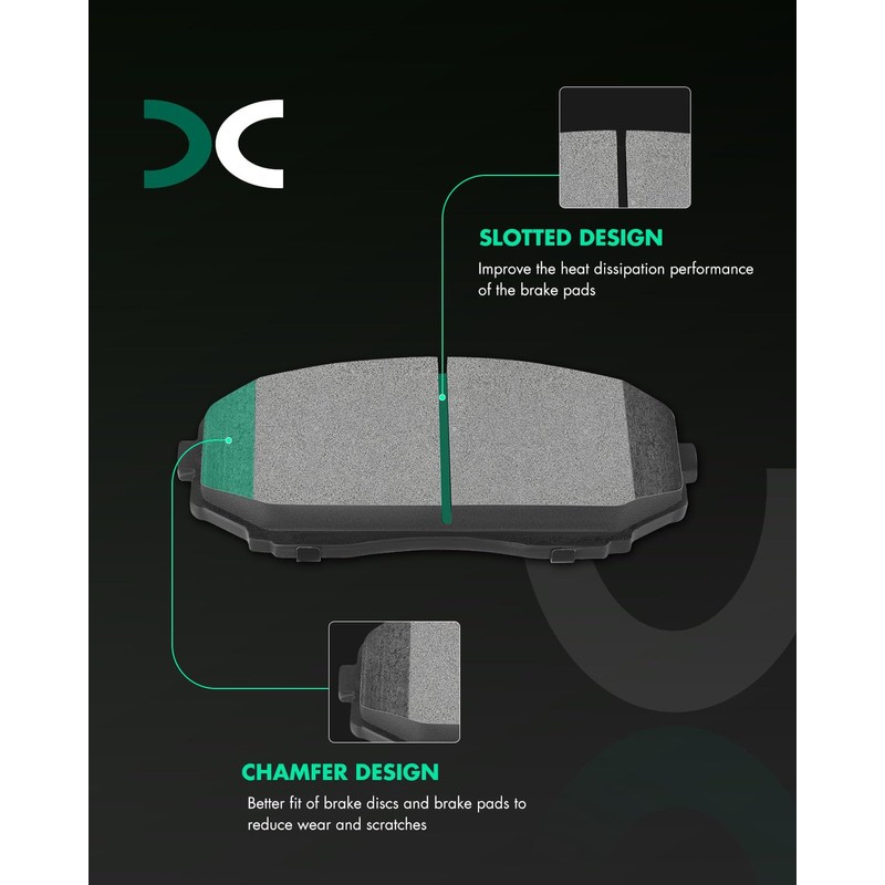 SCITOO D1258 Front Ceramic Brake Pads Sets Fit For Ford