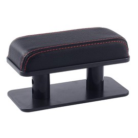 ATMOMO Adjustable Height Car Armrest Left Elbow Support Pad Anti-Fatigue Car Door Armrest Rest Pad (Black with Red Line)