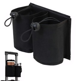Suitcase Cup Holder For Travel, Travel Airplane Cup Holder for Luggage, For Travelers To Carry Drinks,Coffee,Bottles,Snacks(Black)