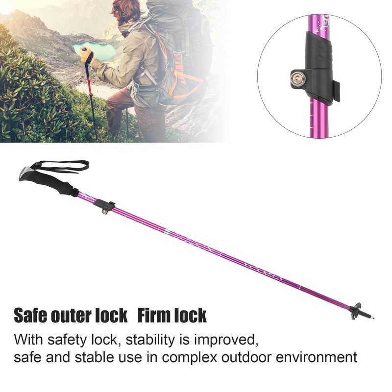 Walking Stick 5 Section Collapsible Aluminum Alloy Adjustable Folding Cane