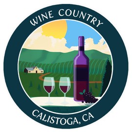 Vinyard - Wine Country - Calistoga, California 3.5" DIY Stick On Vinyl Decal Vacation Adventure Theme Novelty Applique