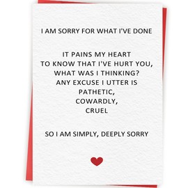 Abeletree Funny Apology Cards for Her Him, I'm Sorry Card, Unique Apology Gifts for Women, Men, Friends, Forgive Me Card