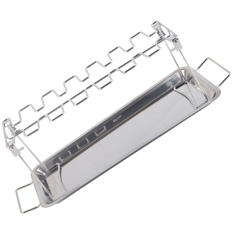 Chicken Leg Grill Rack with Drip Pan Stainless Steel Roaster