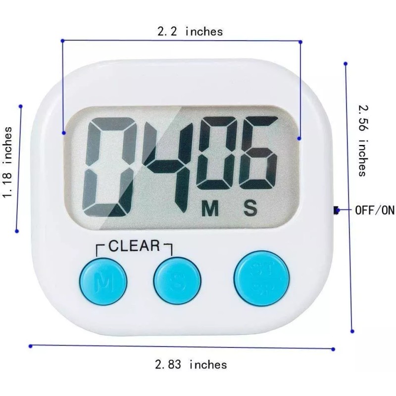 6 PACK Magnetic Digital Timers Loud Alarm Kitchen Timers for