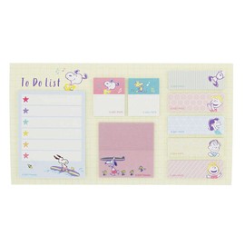 Sunstar Stationery Snoopy Sticky Notes Stand, Glitter with Cream S2831562