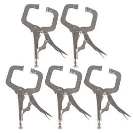 findmall 5Pcs 6 Inch Locking C Clamps with Swivel Pads Heavy Duty C-Type Locking Plier Table and Tool Vise Grip for Shop Home Farm and Automotive DIY Woodworking Welding Cabinetry Pocket Hole Joinery