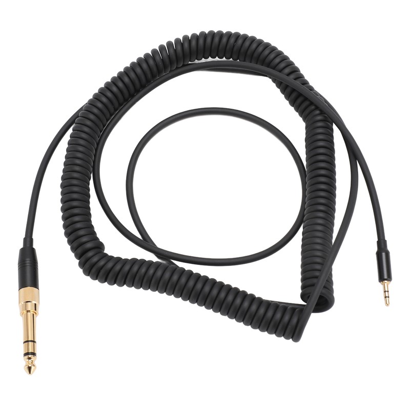 Coiled Headphone Cable Gold Plated Connector Replacement Headset Sound Cord