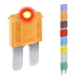 CARAX Glow Fuse – Micro 2 Blade – Kit Assortment – Glow When Blown LED Automotive Fuse – Smart Glow Fuse Easy Identification (5A - 1pcs - Micro 2 Blade Glow Fuse)
