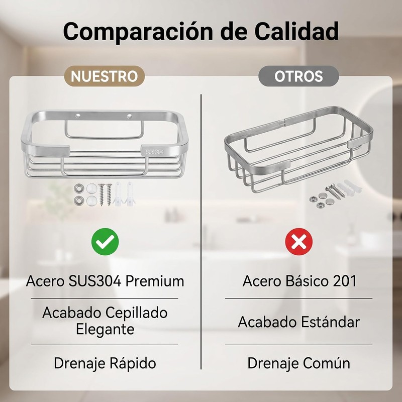 Jabonera de Acero Inoxidable para Baño con Drenaje Rápido Cocoarmd6mxhw5bft