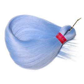 PreAfriBr Extensiones De Cabello Trenzado Preestirado Azul Bebé, 2 Paquetes, 30 Pulgadas, Sintético, Preestirado