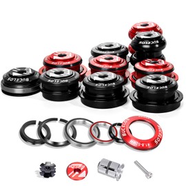 BUCKLOS 1-1/8 Bike Headset MTB Threadless 34 44 44-50.6 44-55 44-56 41.8-52mm, Straight Tapered Tube Mountain Bikes Road Bicycle Double Sealed Bearings Headsets, for Frame Fork Expander Plug Star Nut