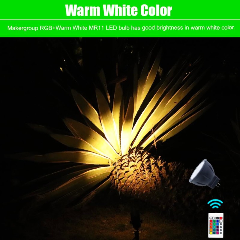 Makergroup RGB MR11 LED Bulbs Color Changing, GU4 MR11 Halogen
